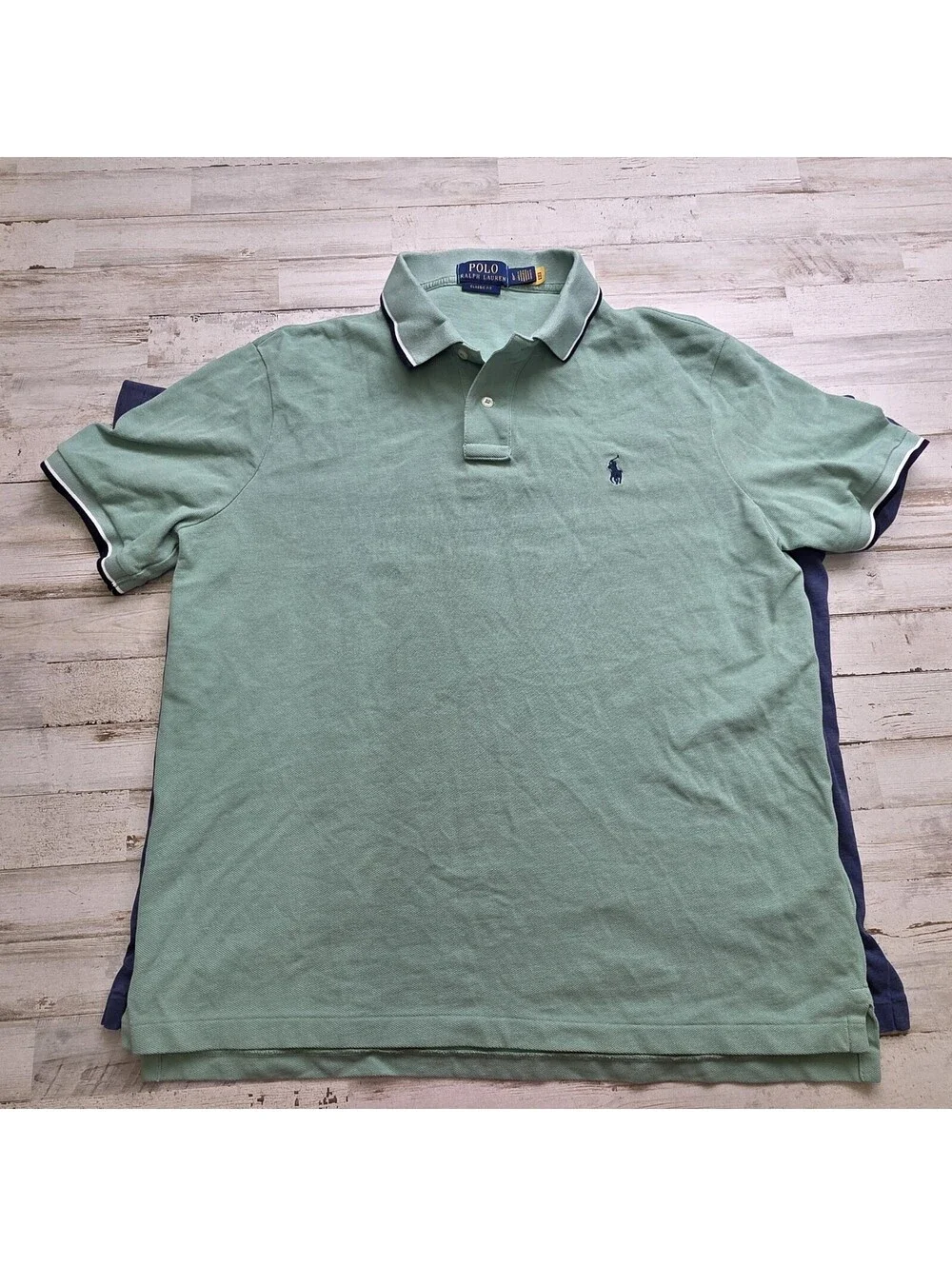 POLO RALPH LAUREN Classic Fit Short Sleeve Lot of 2 Shirts Green & Blue